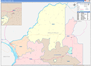 Walla Walla Wall Map Color Cast Style